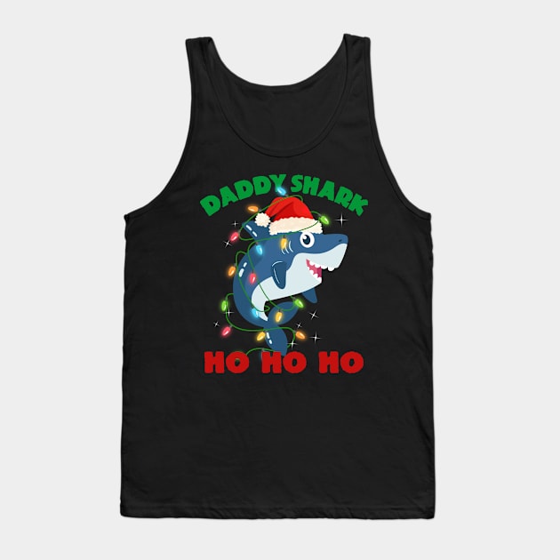 Daddy Shark Ho Ho Ho Christmas Tank Top by mckinney